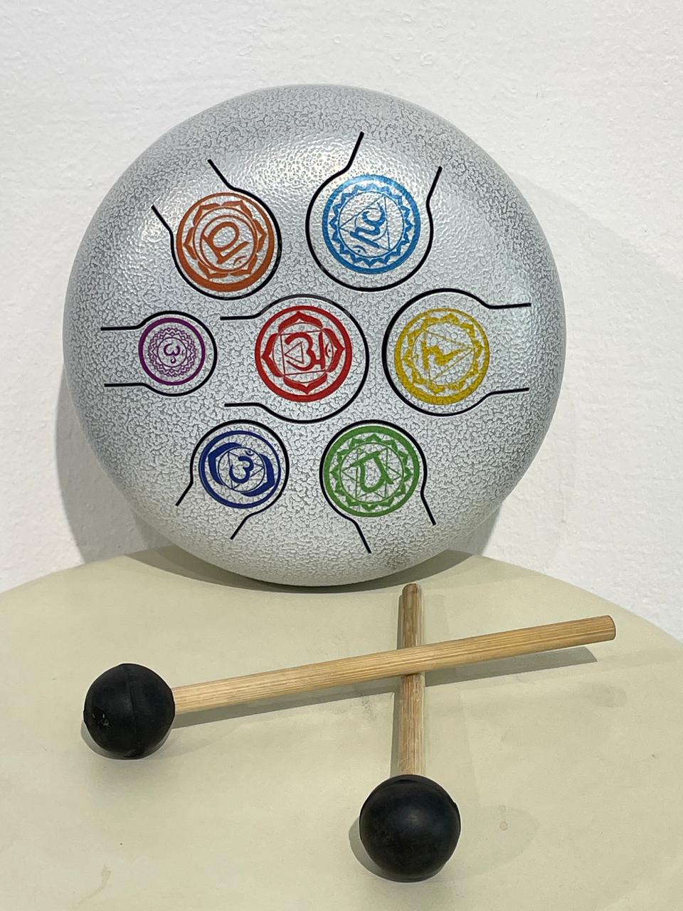 Silver Hammered Chakra Drum