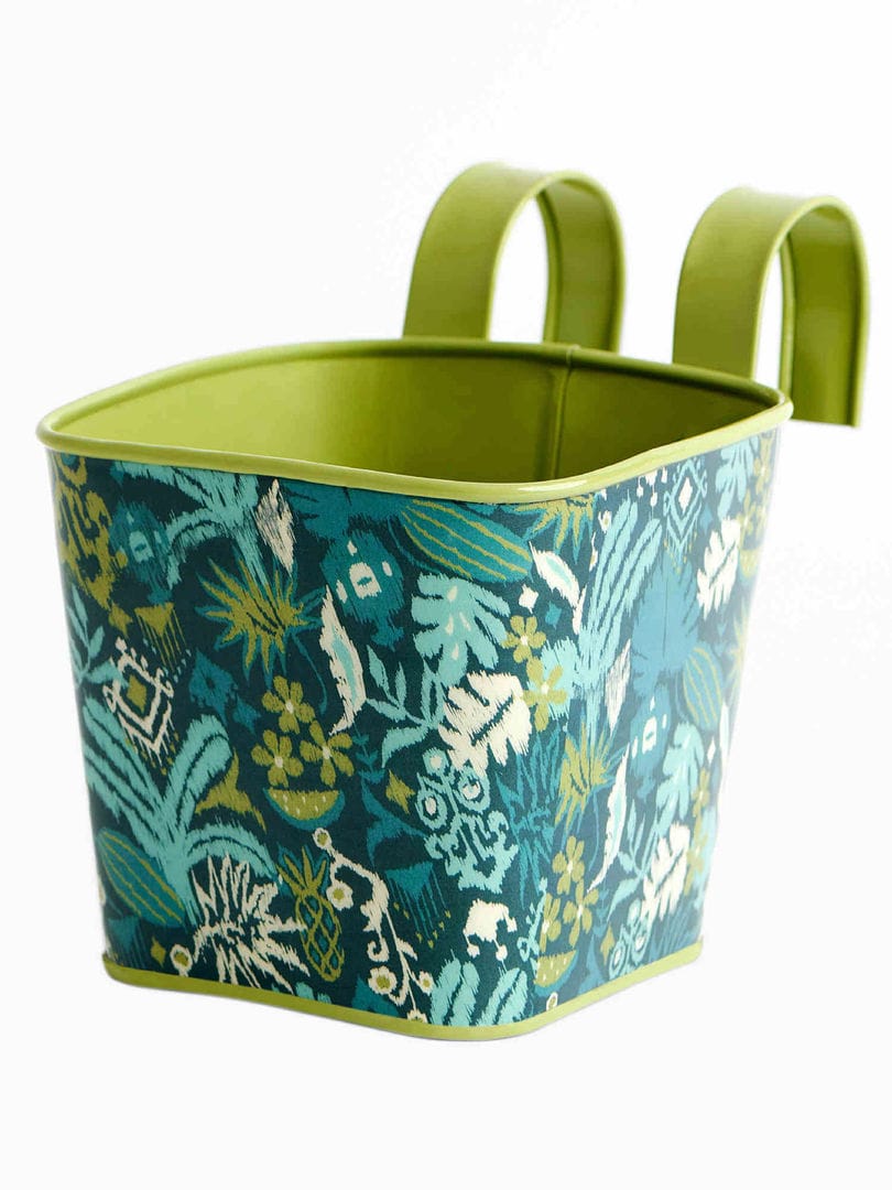 Ikat Print Hanging Railing Planter