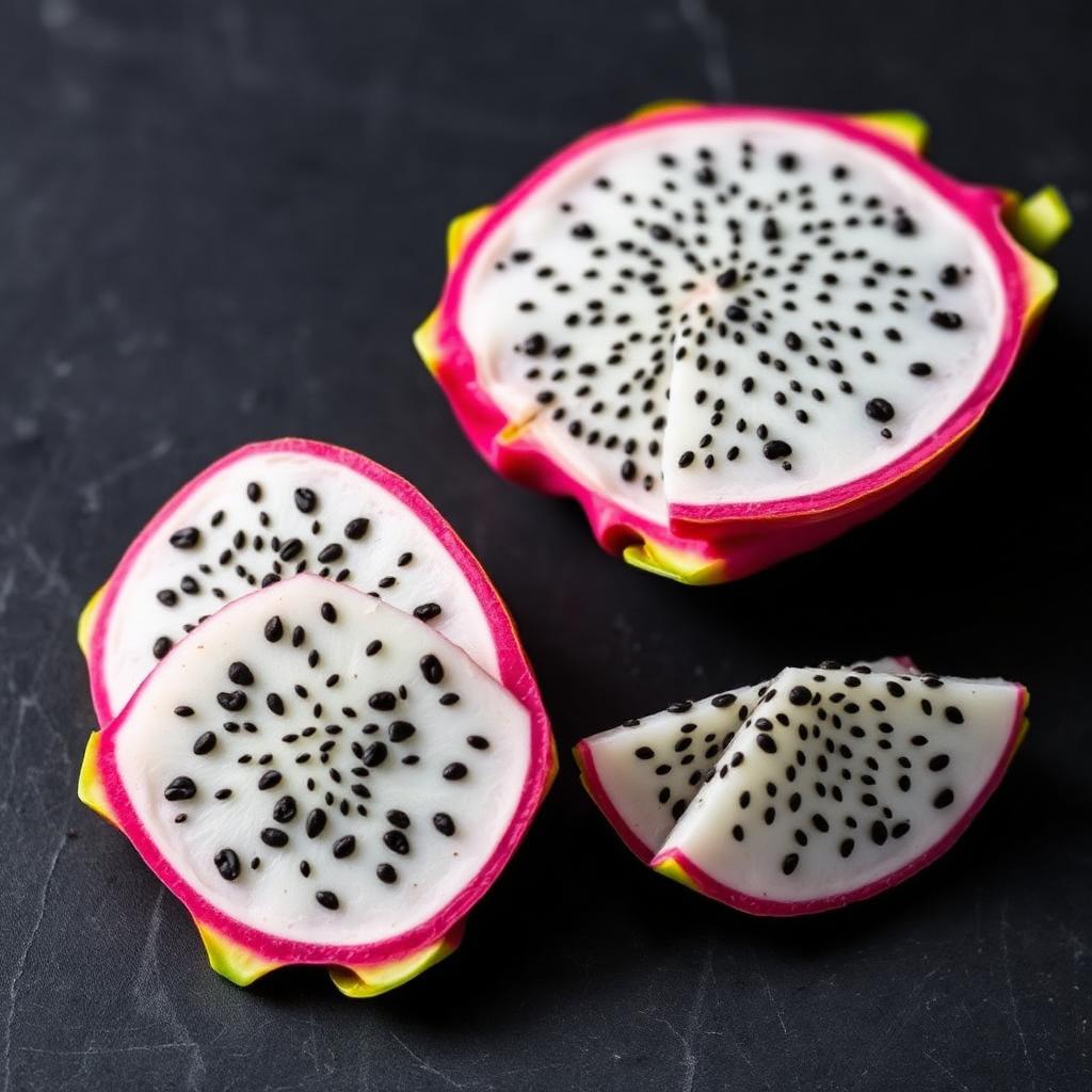 Sliced premium white dragon fruit
